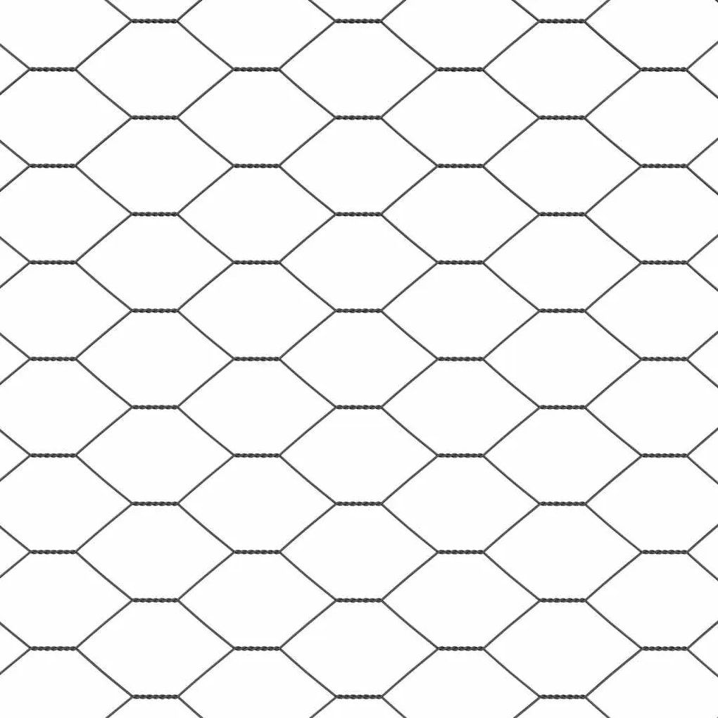 vidaXL Εξαγωνικός φράχτης Γκρι 0.8 x 25 m Ατσάλι