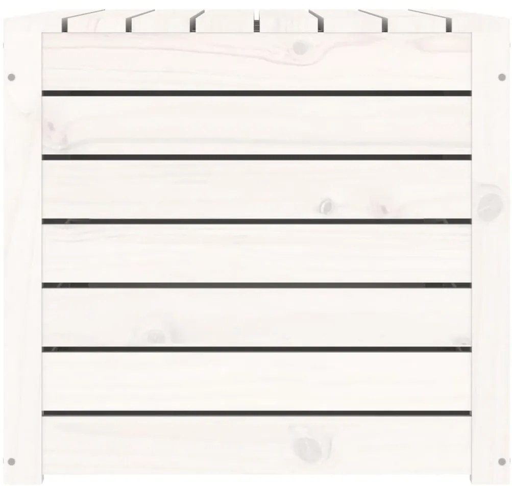 vidaXL Μπαούλο Κήπου Λευκό 101 x 50,5 x 46,5 εκ από Μασίφ Ξύλο Πεύκου