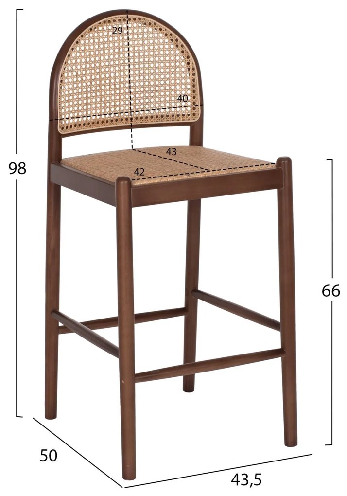 ΣΚΑΜΠΟ ΑΠΟ ΟΞΙΑ-RATTAN ΑΨΙΔΑ ΠΛΑΤΗ ΚΑΡΥΔΙ 43,5x50x98Yεκ.