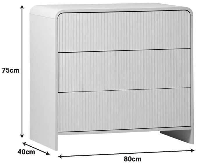 Συρταριέρα Zeplen pakoworld MDF σε λευκή απόχρωση 80x40x75εκ