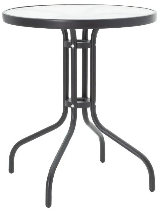 Σετ Κήπου Τραπεζαρία Watson - Monasty 3 τεμ Μεταλλικό Μαύρο 60x60x70 εκ.