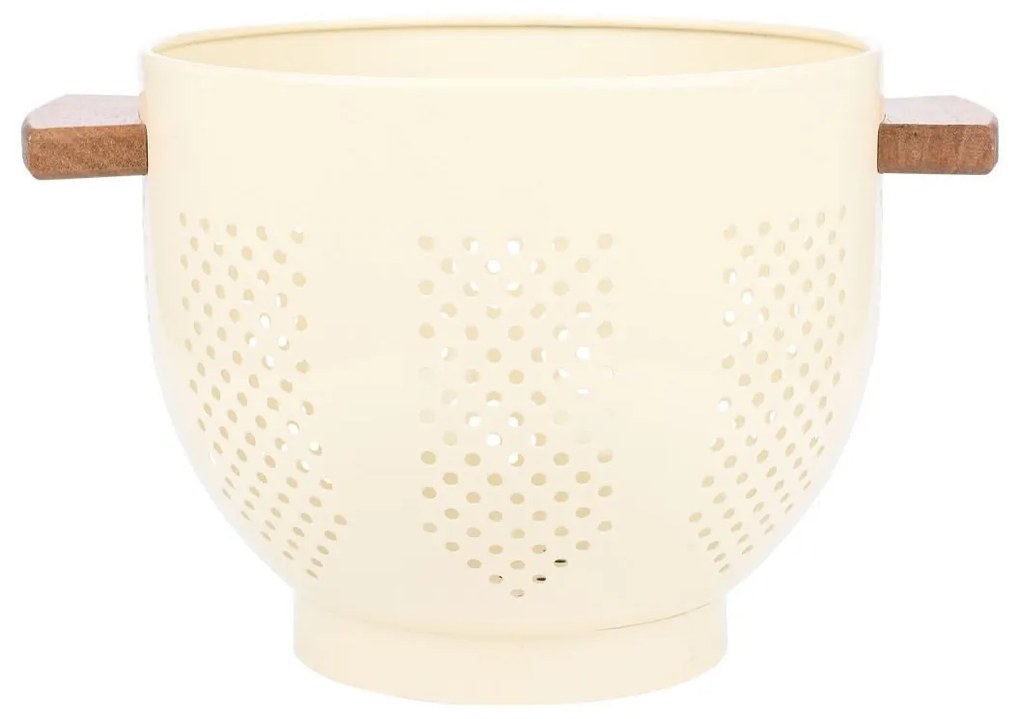 Estia 01-23850 Acacia Σουρωτηρι Ζυμαρικων Ανοξειδωτο 22cm με Ξυλινες Λαβες, Ivory