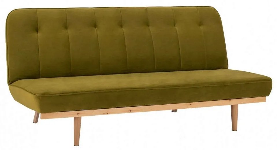 Καναπές-Κρεβάτι Τριθέσιος HM3168.13 193Χ85Χ88Υcm Olive Βελούδο