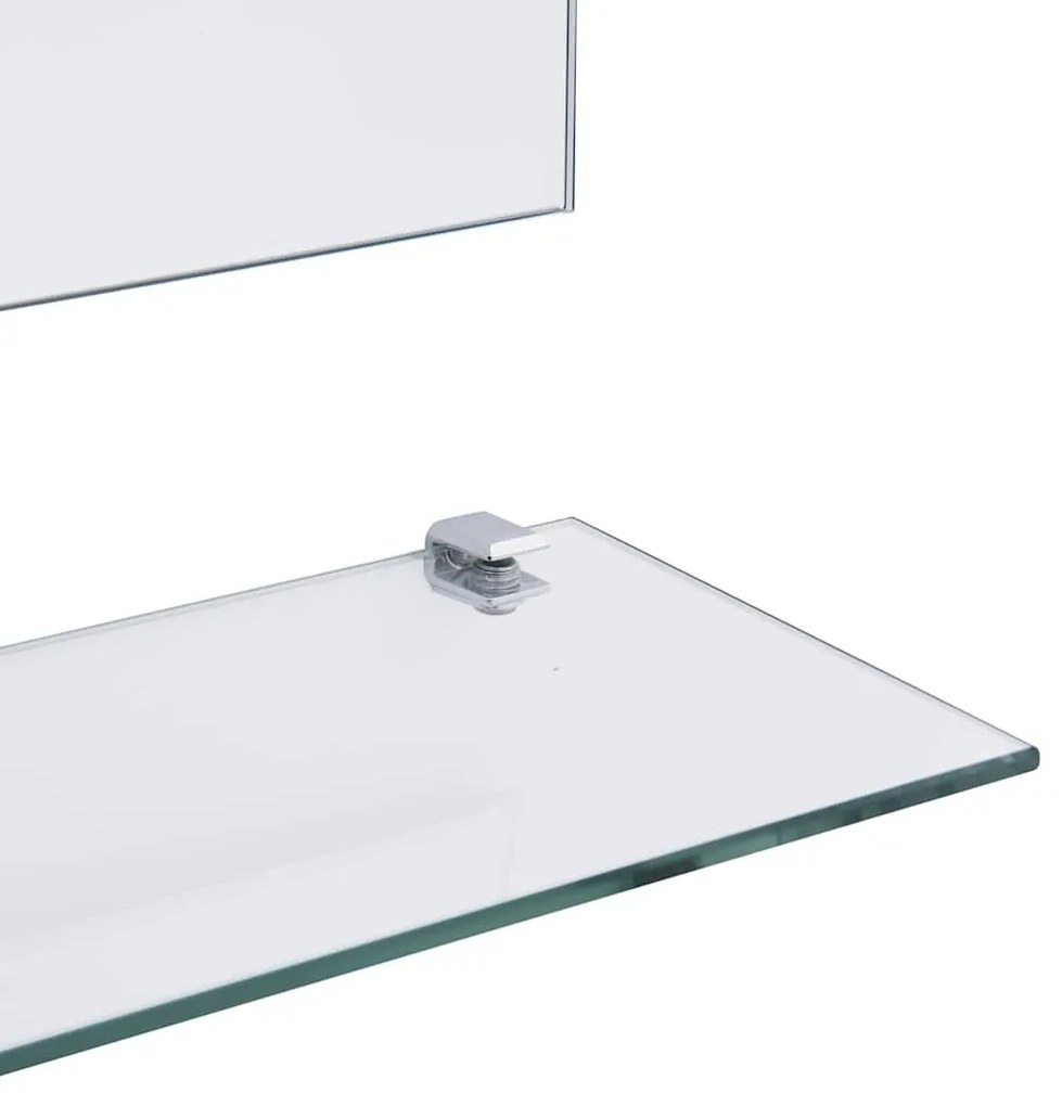 vidaXL Καθρέφτης Τοίχου Ασημί 80 x 60 εκ. με 5 Ράφια