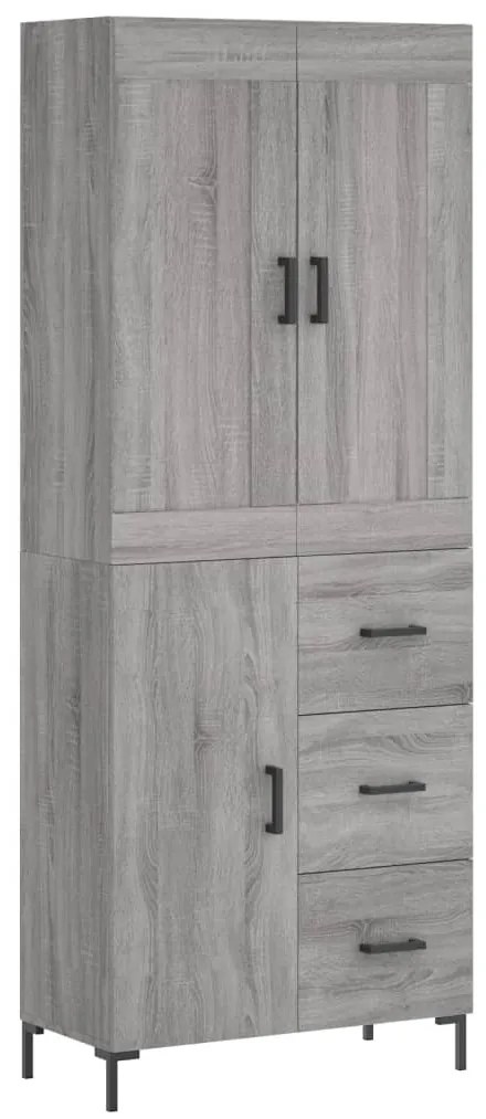 vidaXL Ντουλάπι Γκρι Sonoma 69,5 x 34 x 180 εκ. Επεξεργασμένο Ξύλο