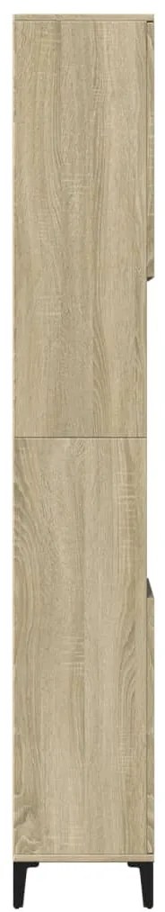 Ντουλάπι Μπάνιου Sonoma Δρυς 30x30x190 εκ. Επεξεργασμένο Ξύλο - Καφέ