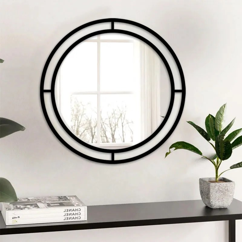 Καθρέφτης τοίχου Bubble Megapap αλουμινίου χρώμα μαύρο 57x2x57εκ.