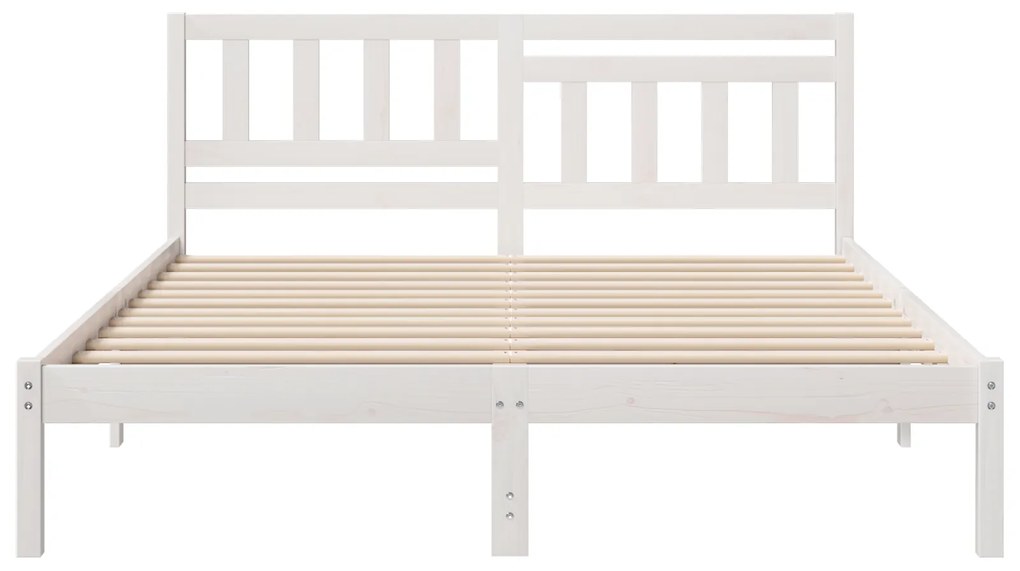 vidaXL Σκελετός Κρεβατιού Λευκό 140 x 200 cm Συμπαγές ξύλο πεύκου