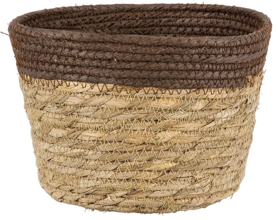 Καλάθι Διακοσμητικό Lefkada 20287 Φ22x15cm Beige-Brown GloboStar Grass