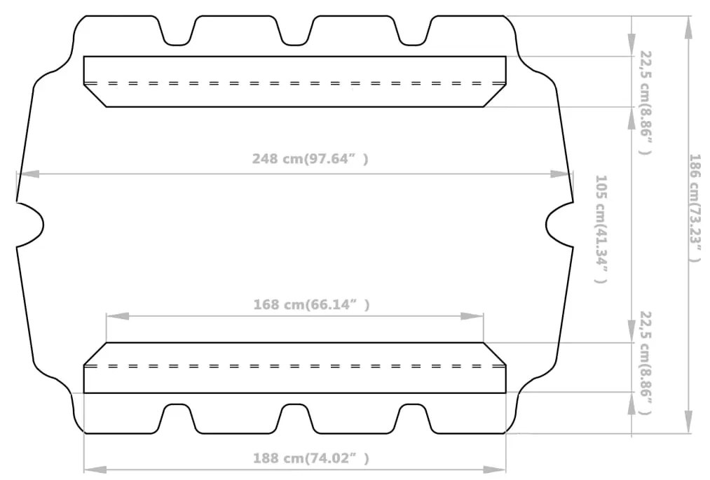 vidaXL Πανί Ανταλλακτικό για Κούνια Κήπου Κρεμ 188/168 x 145/110 εκ.