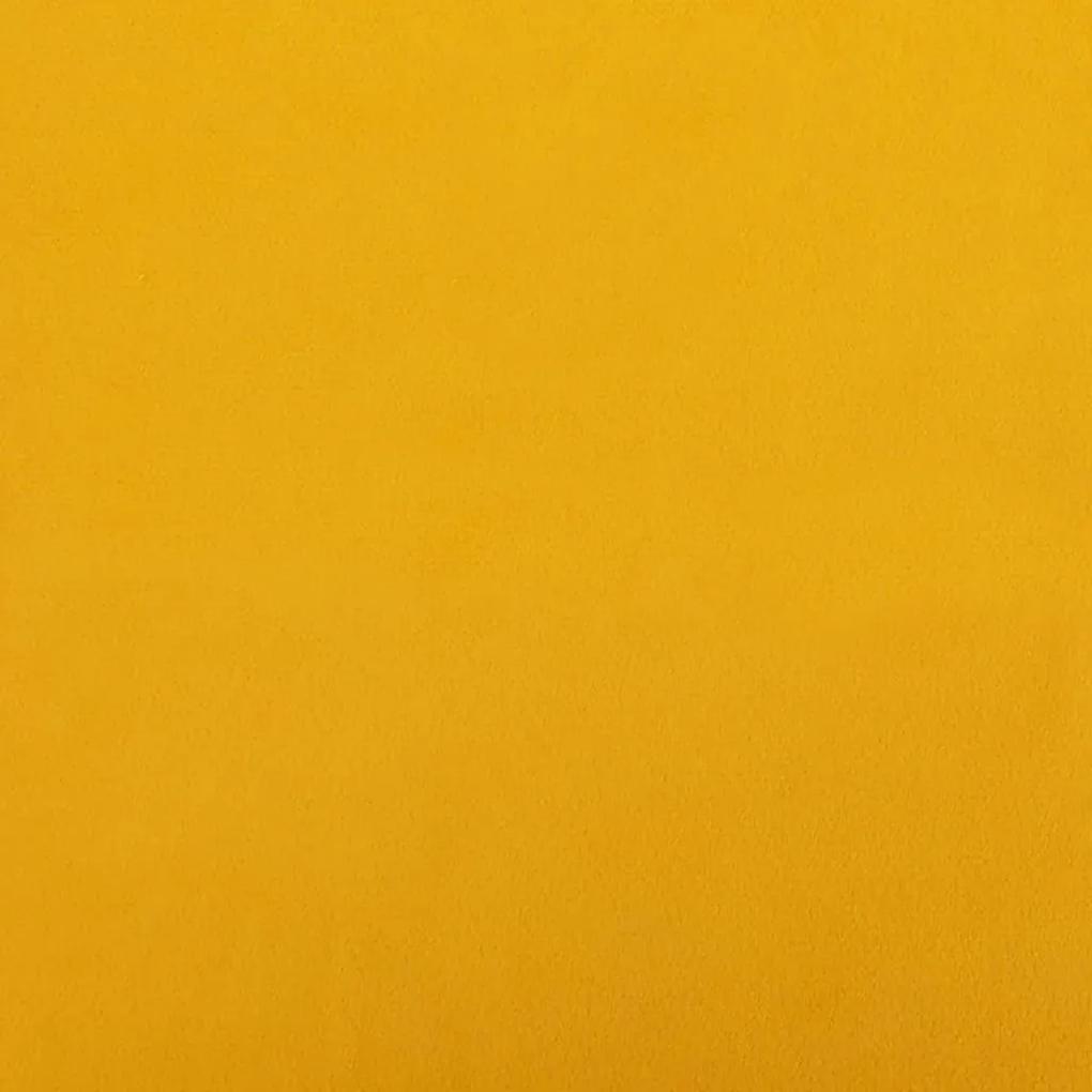 Πολυθρόνα Relax Κίτρινη Μουσταρδί από Βελούδο και PVC με Σκαμπό - Κίτρινο