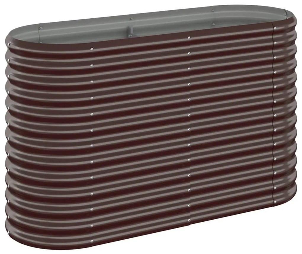 vidaXL Ζαρντινιέρα Καφέ 114x40x68 εκ. Γαλβανισμένος χάλυβας