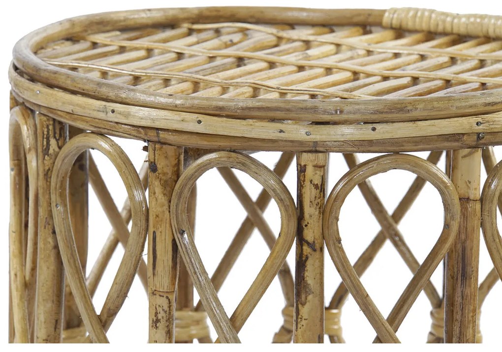 Σετ με 3 τραπέζια DKD Home Decor 39 x 39 x 41 cm Φυσικό λυγαριά