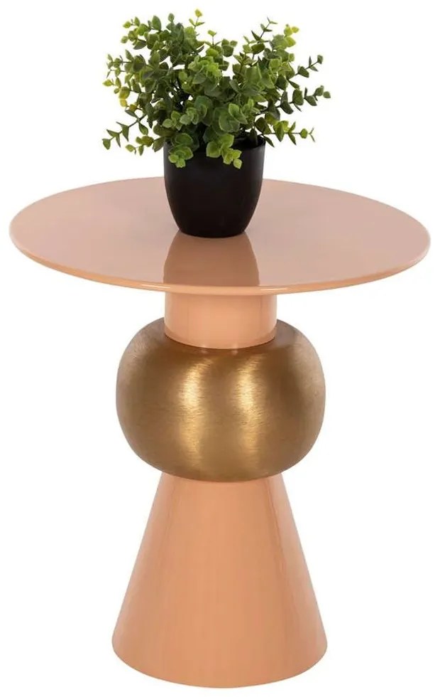 Τραπεζάκι Βοηθητικό Patna HM4235.08 Φ40,5x43cm Bordo-Gold Metal
