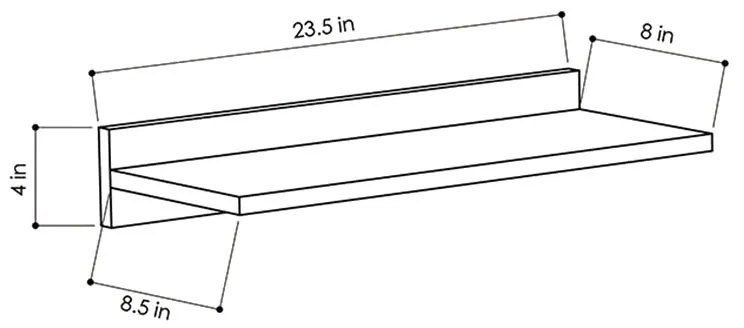 Ραφιέρα τοίχου Duz pakoworld χρώμα λευκό 60x22x10εκ - 119-000718