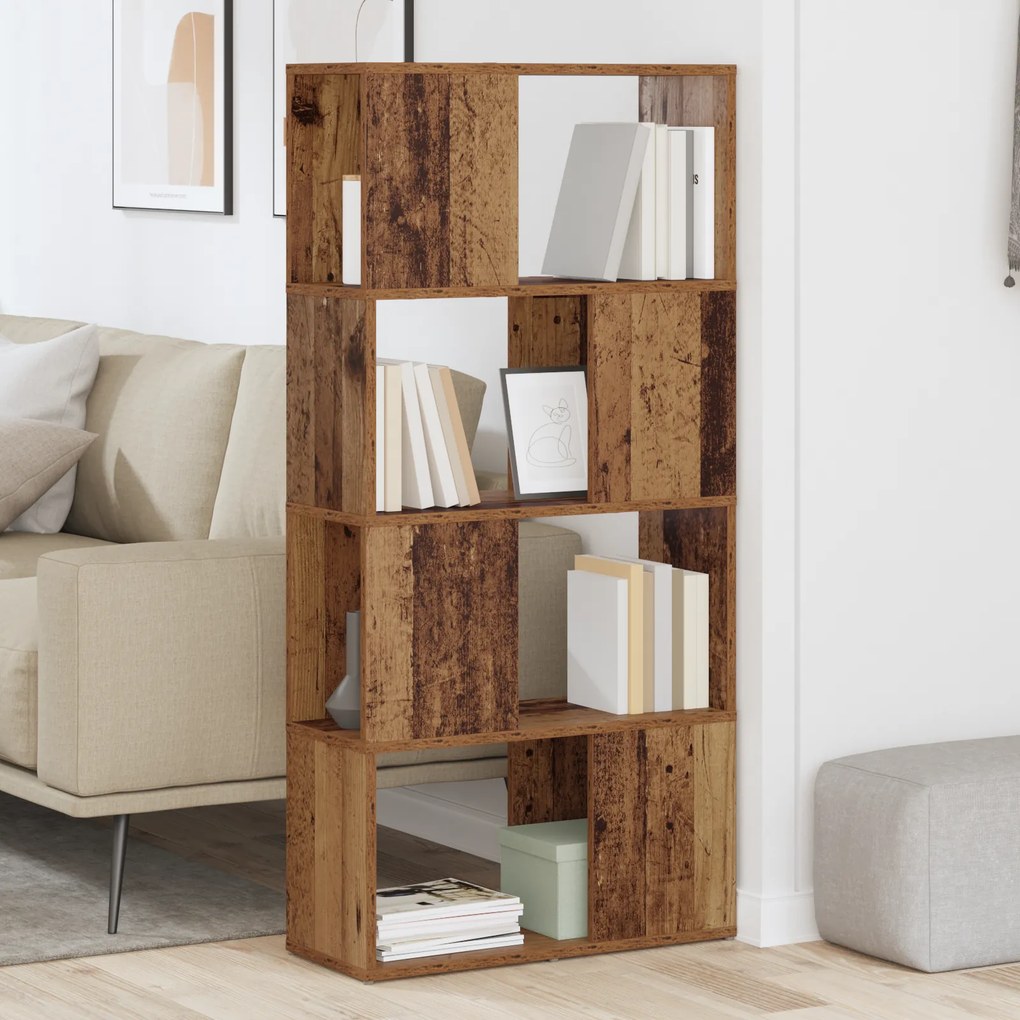 vidaXL Μονάδα Αποθήκευσης Παλαιό ξύλο MDF 60 x 24 x 124 εκ.