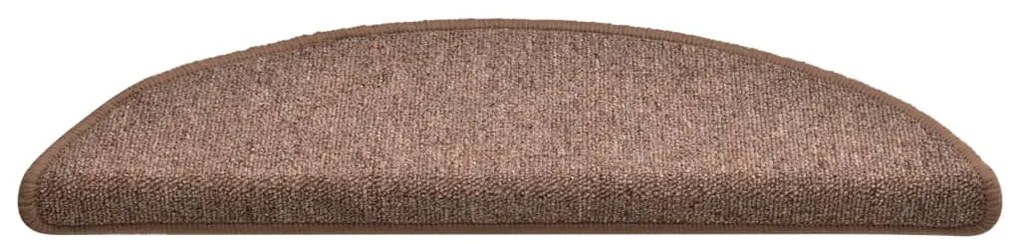 vidaXL Πατάκια Σκάλας Μοκέτα 15 τεμ. Καφέ 56 x 17 x 3 εκ.