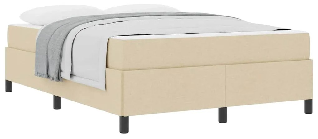 vidaXL Κρεβάτι με ελατήρια Κρέμα 140 x 190 cm