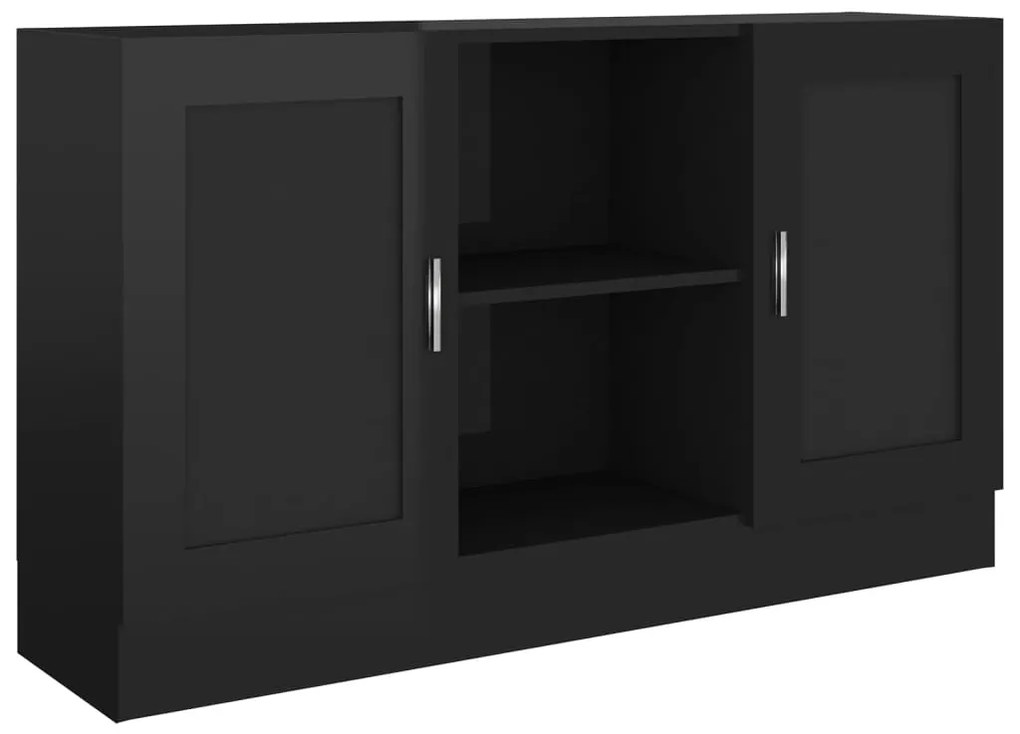 vidaXL Μπουφές Γυαλιστερό Μαύρο 120 x 30,5 x 70 εκ. από Μοριοσανίδα