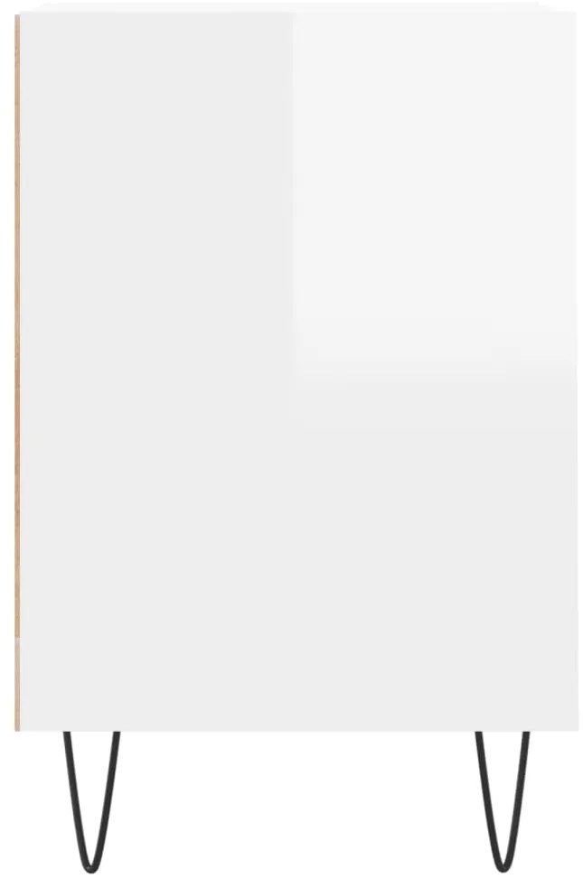 vidaXL Έπιπλο Τηλεόρασης Γυαλ. Λευκό 160x35x55 εκ. Επεξεργασμένο Ξύλο