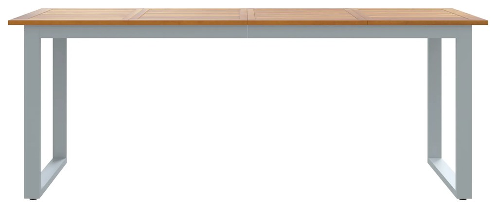 vidaXL Υπαίθριο Τραπέζι Φαγητού Γκρι 200x90x75 εκ. Χάλυβας και Σολοιδικό Ξύλο Ακακίας