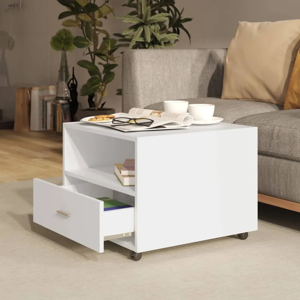vidaXL Τραπεζάκι Σαλονιού Λευκό 55 x 55 x 40 εκ. από Επεξεργ. Ξύλο