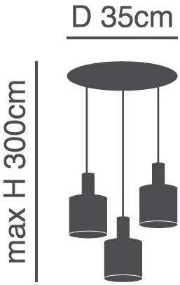 Φωτιστικό Οροφής  SE21-NM-4-3BL-SH123 ADEPT FLEX Nickel Matt Pendant White, Grey, Brown Fabric Shade+ - 51W - 100W - 77-8930