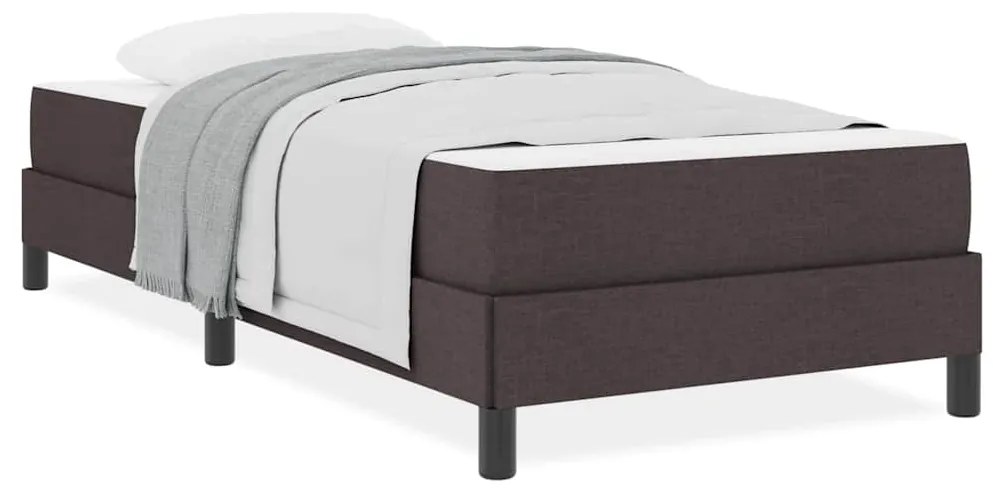 vidaXL Κρεβάτι με ελατήρια με στρώμα Σκούρο Καφέ 80 x 200 cm ύφασμα