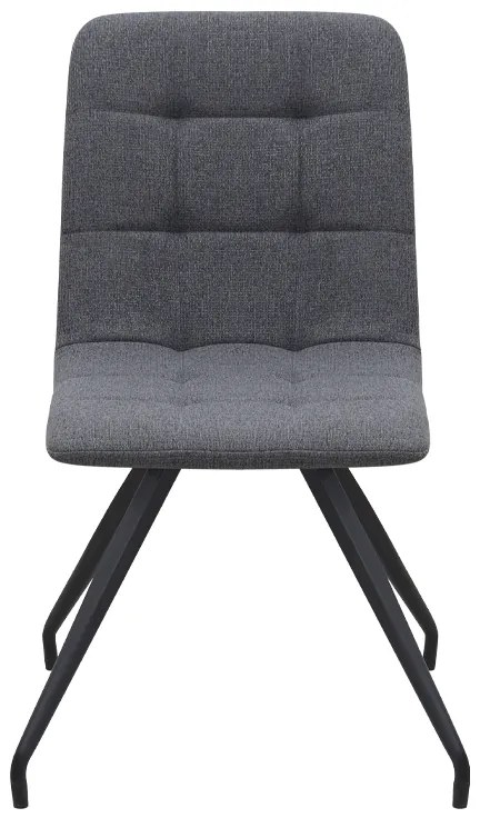Καρέκλα τραπεζαρίας Bianca Megapap γκρι ύφασμα - μεταλλικό μαύρο πόδι 43x56x84εκ.