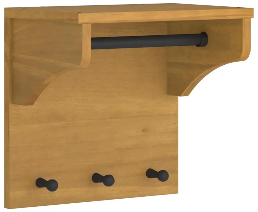 vidaXL Επίτοιχη κρεμάστρα παλτών SANDNES 43x30x42 εκ. Πεύκο μασίφ ξύλο