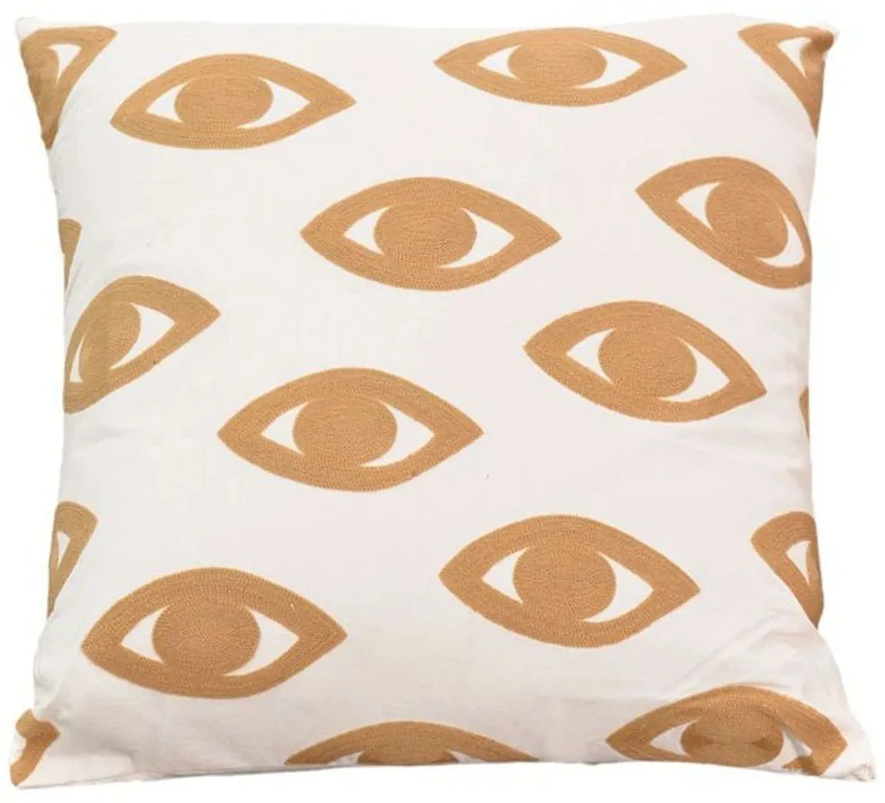 Μαξιλάρι Διακοσμητικό (Με Γέμιση) Eyes 302-000020 Natural-White Inart 60Χ60 60x60cm Cotton-Polyester