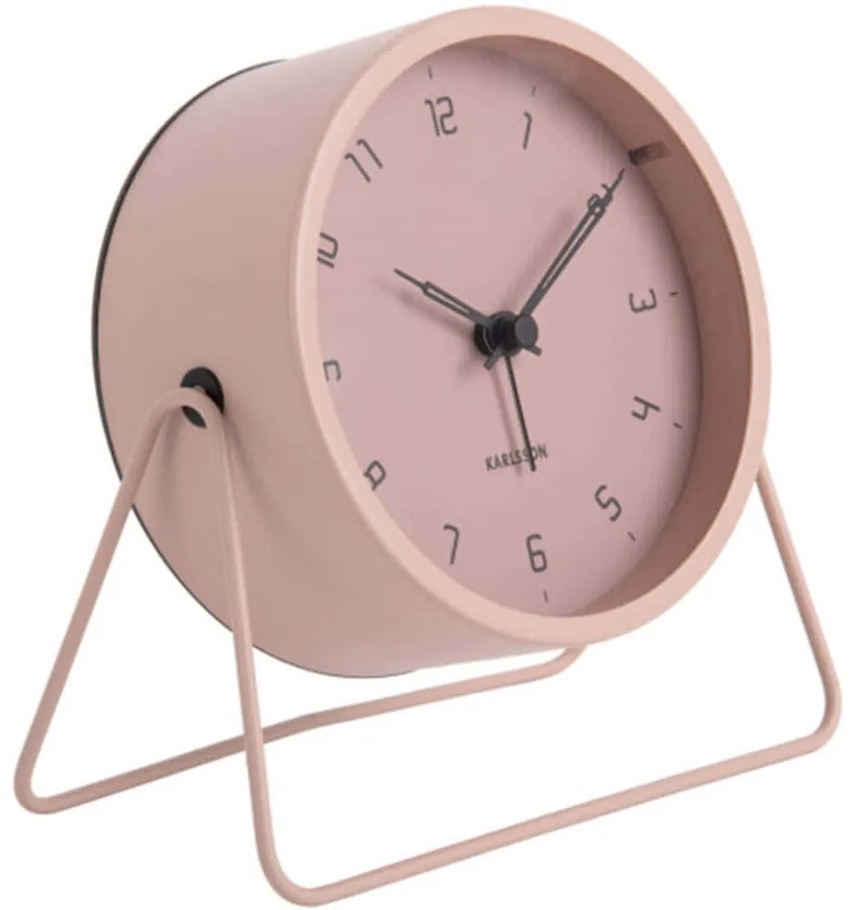 Ρολόι Επιτραπέζιο - Ξυπνητήρι Stark KA5952PI Φ13,5x6,5x13cm Matt Faded Pink Karlsson Μέταλλο