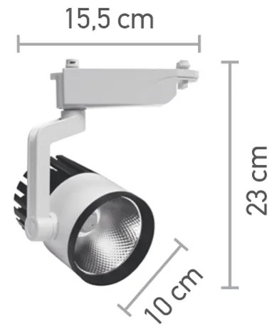 InLight Σποτ Ράγας Λευκό LED 30W 4000K D:10cmX23cm (T00102-WH)