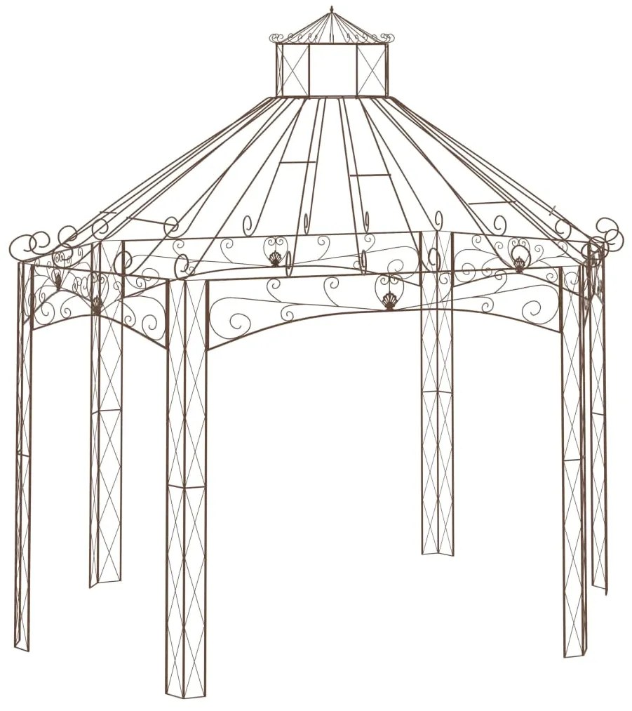 vidaXL Κιόσκι Κήπου Αντικέ Καφέ 400 x 258 x 378 εκ. Σιδερένιο