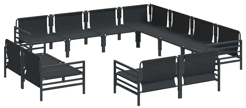vidaXL Σετ Καναπέ Κήπου 11 pcs Ανθρακί Ατσάλι