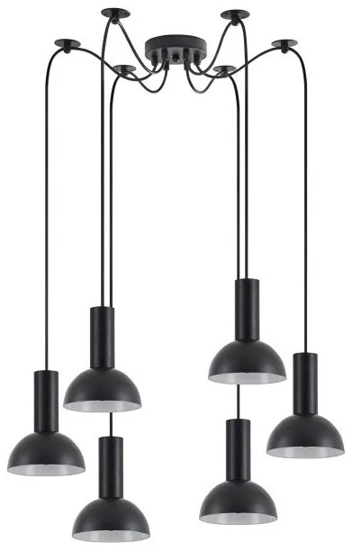 Κρεμαστό Φωτιστικό Οροφής 6xE27 Μαύρο Adept Tube 77-8555 Homelighting-77-8555-Μαύρο 77-8555