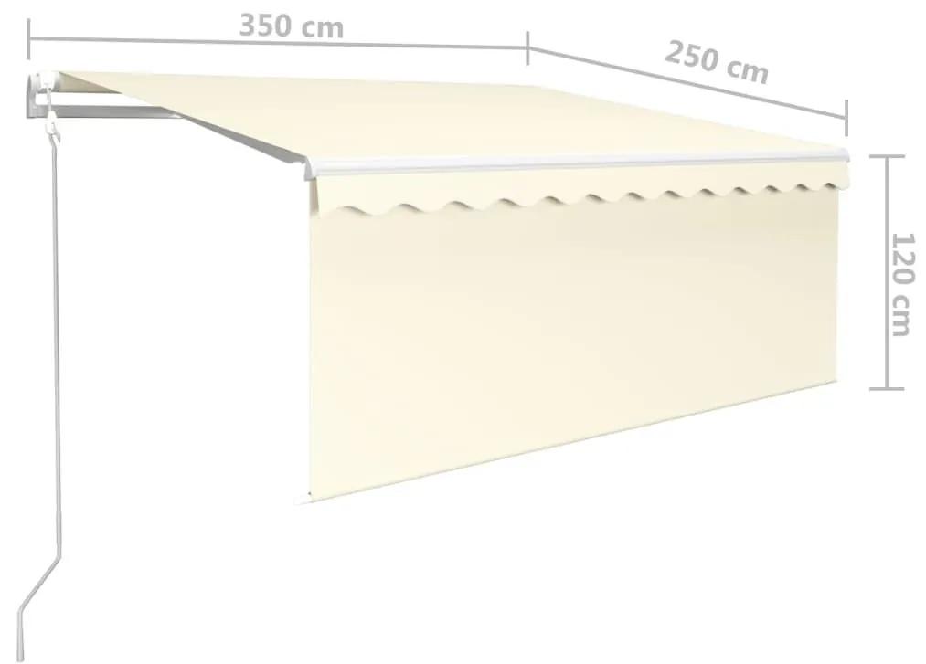 Τέντα Αυτόματη με Σκίαστρο/LED και Αισθ. Ανέμου Κρεμ 3,5 x 2,5μ   - Κρεμ