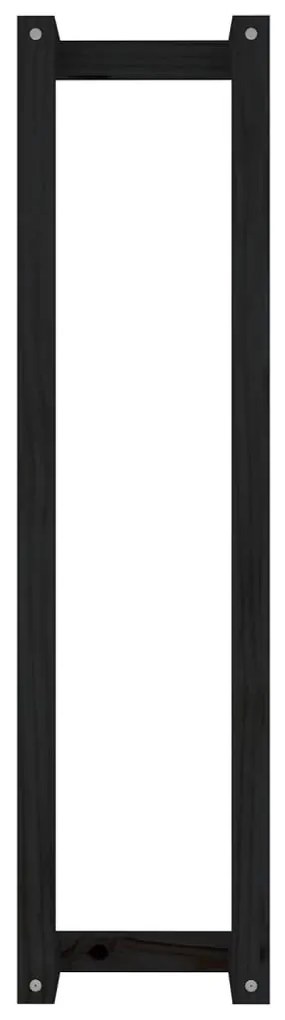 vidaXL Πετσετοκρεμάστρα Μαύρο 23 x 18 x 90 εκ. από Μασίφ Ξύλο Πεύκου