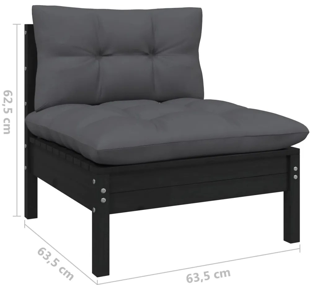 vidaXL Σαλόνι Κήπου 9 Σετ Τεμαχίων από Μασίφ Ξύλο Πεύκου με Μαξιλάρια