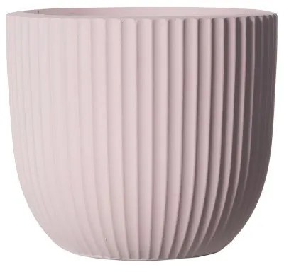 Supergreens Γλάστρα Πήλινη Στρογγυλή "Stripe" Ροζ S 28x28x25 εκ.