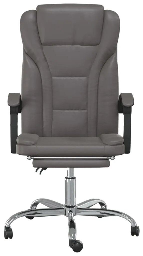 vidaXL Καρέκλα Γραφείου Ανακλινόμενη Γκρι Συνθετικό δέρμα