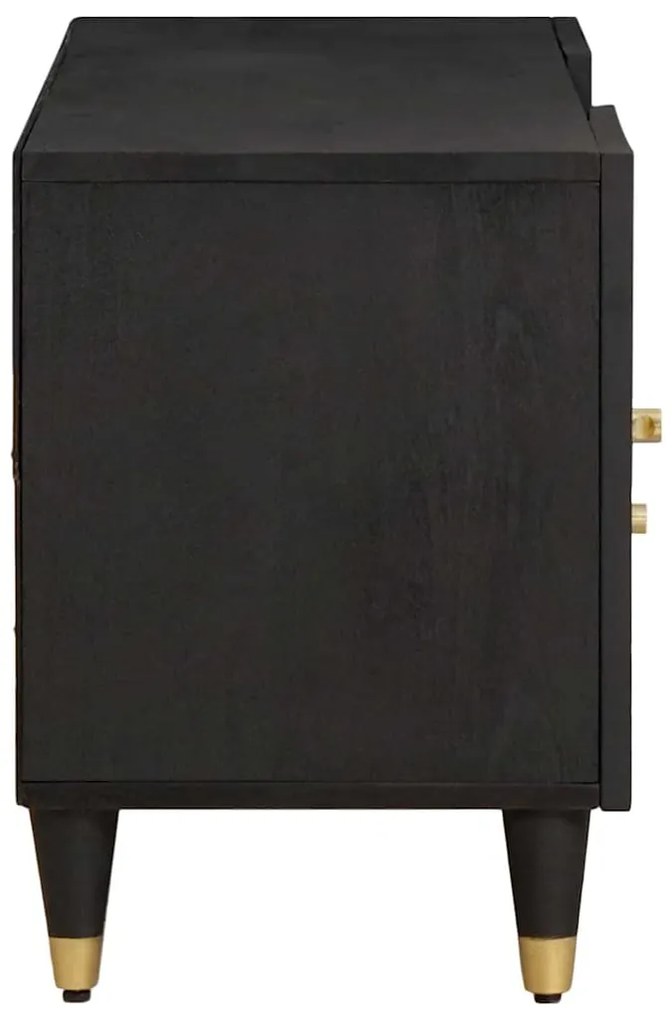 vidaXL Ντουλάπι TV με ράφι Μαύρο 105 x 33 x 46 εκ. Στερεό ξύλο μάνγκο