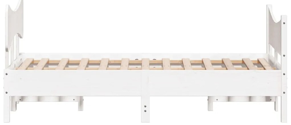 vidaXL Σκελετός Κρεβ. Χωρίς Στρώμα Λευκό 135x190 εκ Μασίφ Πεύκο