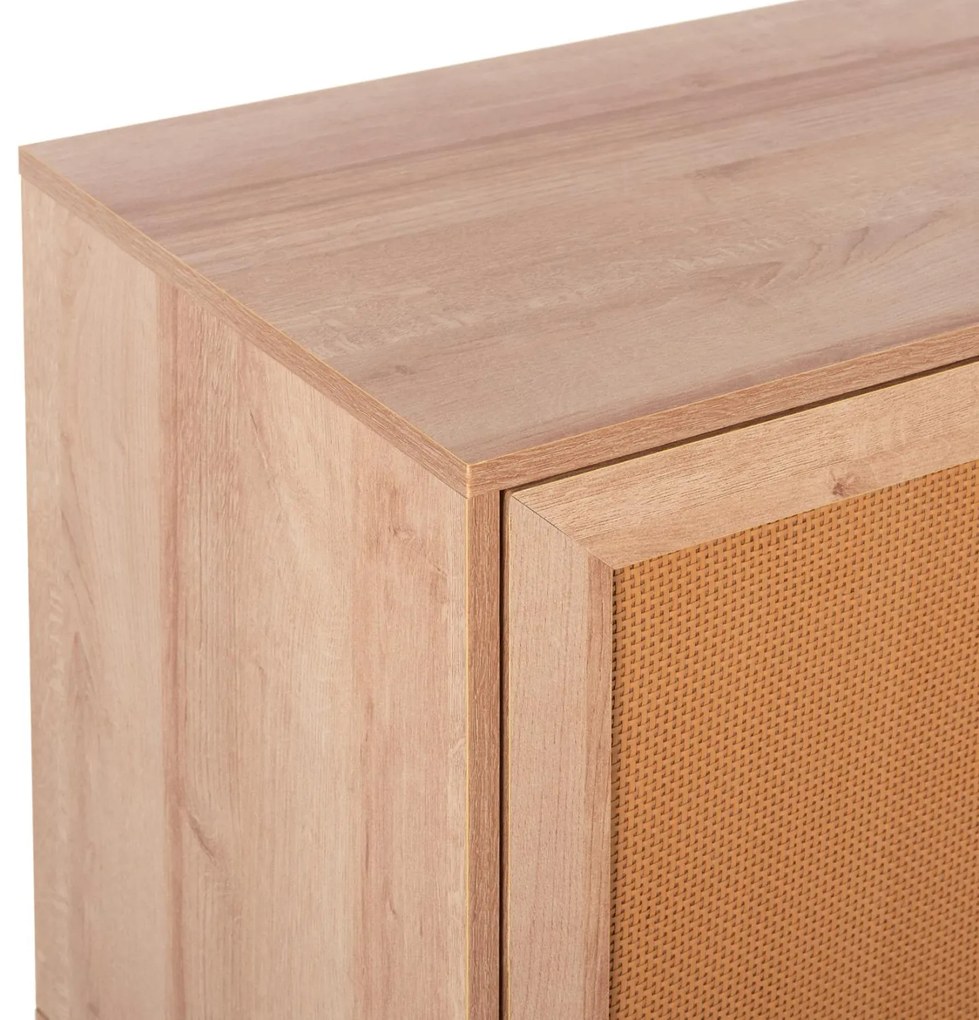 Έπιπλο τηλεόρασης COLM με Πόρτες RATTAN σε Φυσικό 120x39x56,5Υεκ. 120x39x56.5 εκ.
