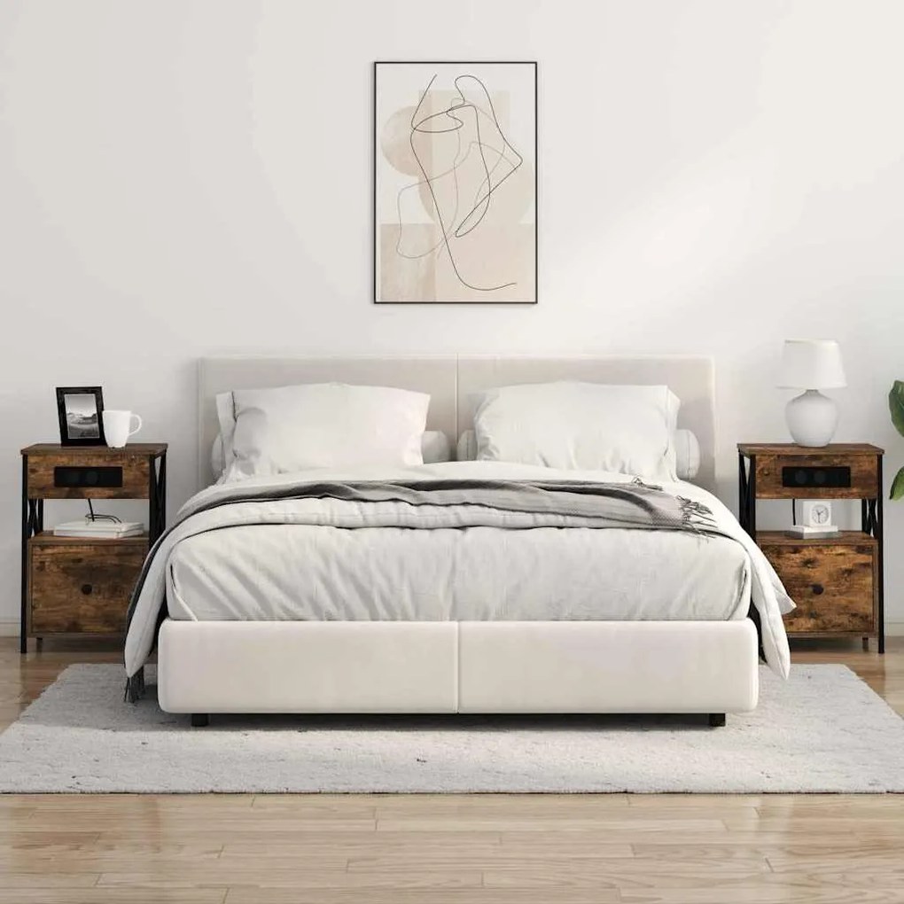 vidaXL Κομοδίνο Καπνιστή δρυς 40 x 31 x 60 εκ. Επεξεργασμένο ξύλο