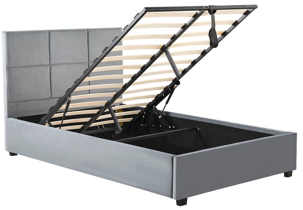 Κρεβάτι Μονό ArteLibre CLOUDREST Γκρι Ύφασμα 214x127.5x109cm (Στρώμα 120x200cm)