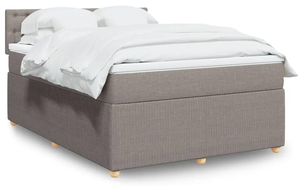 Κρεβάτι Boxspring με Στρώμα Taupe 160x200 εκ. Υφασμάτινο