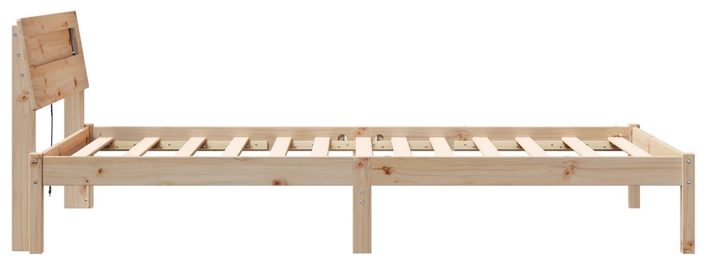 vidaXL Σκελετός Κρεβατιού Καφέ 90 x 190 cm Μασίφ ξύλο πεύκου