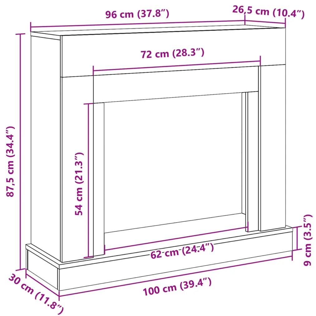 ΠΛΑΙΣΙΟ ΤΖΑΚΙΟΥ SONOMA ΔΡΥΣ 100X30X87,5 ΕΚ. ΑΠΟ ΕΠΕΞ. ΞΥΛΟ 854564