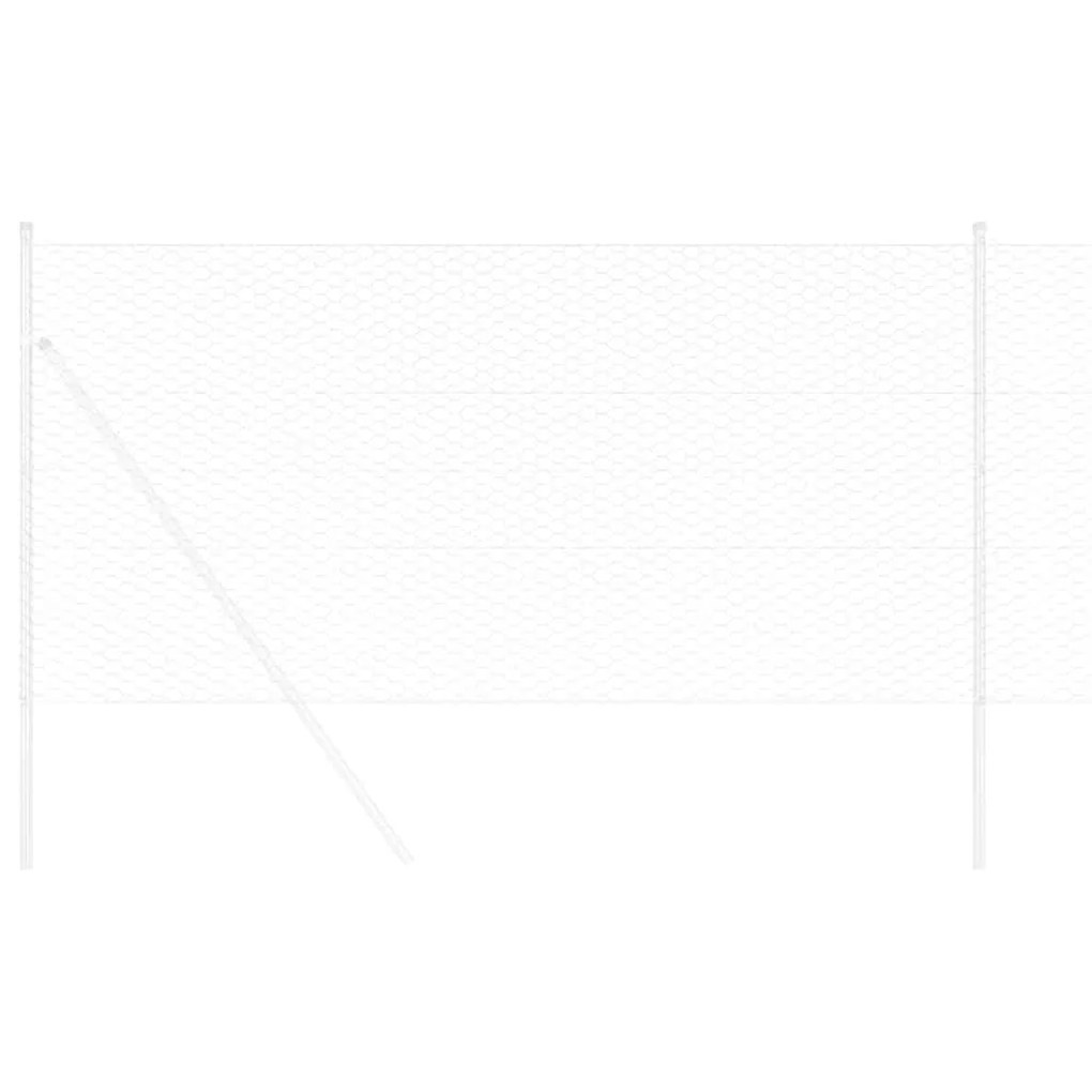 vidaXL Φράχτης Εξαγώνου Ασημί 0,8 x 100 μ Γαλβανισμένος χάλυβας